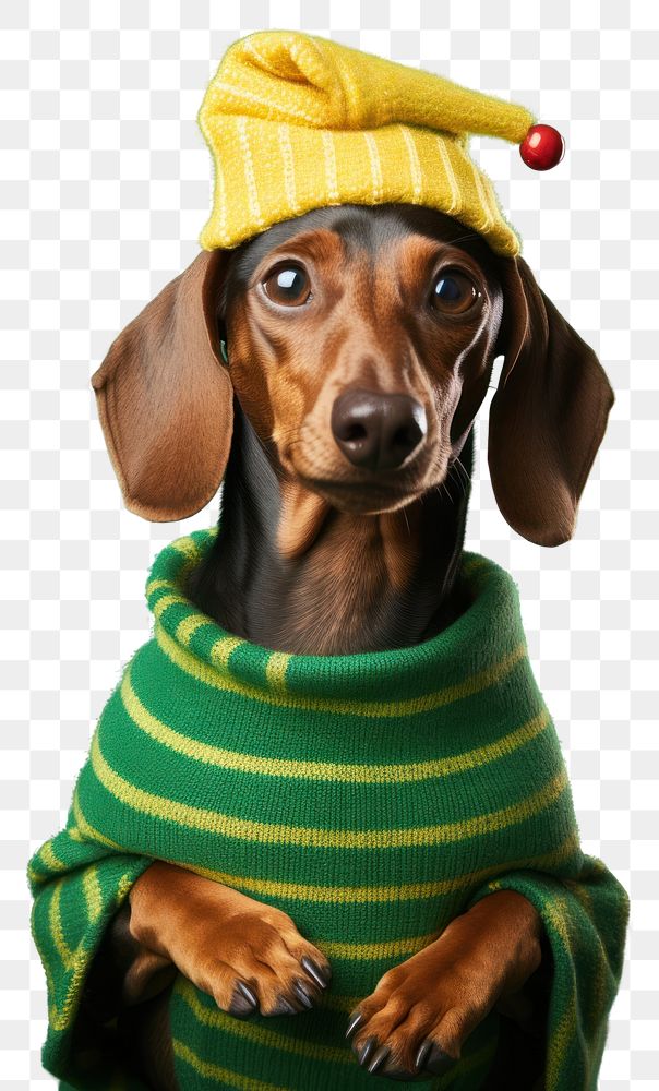 PNG Portrait dachshund sweater animal. AI generated Image by rawpixel.