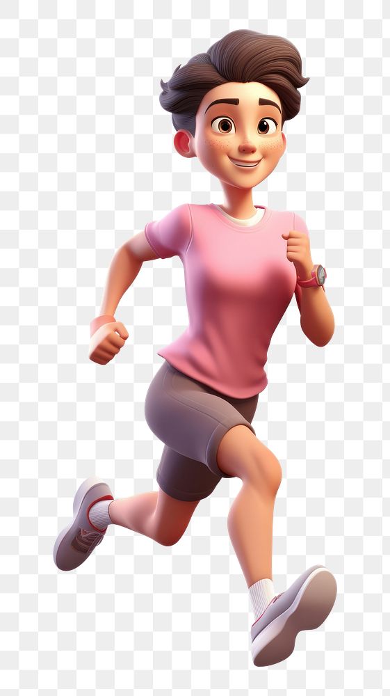 PNG  Jogging cartoon shorts white background. AI generated Image by rawpixel.