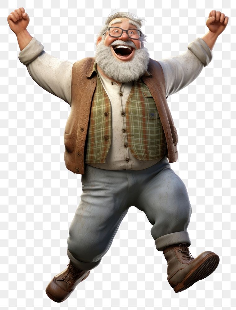 PNG Shouting adult man celebration. 