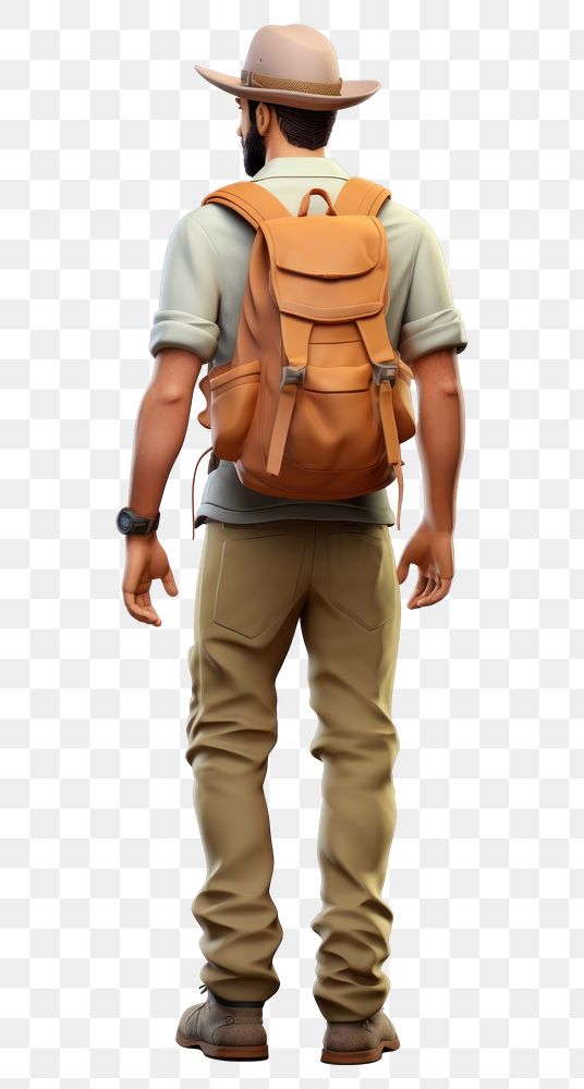 PNG Backpack cartoon adult man. AI generated Image by rawpixel.