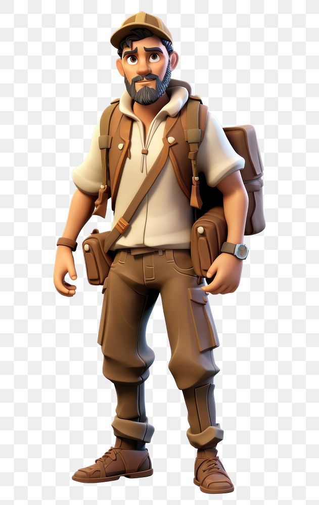 PNG Cartoon adult man portrait. 