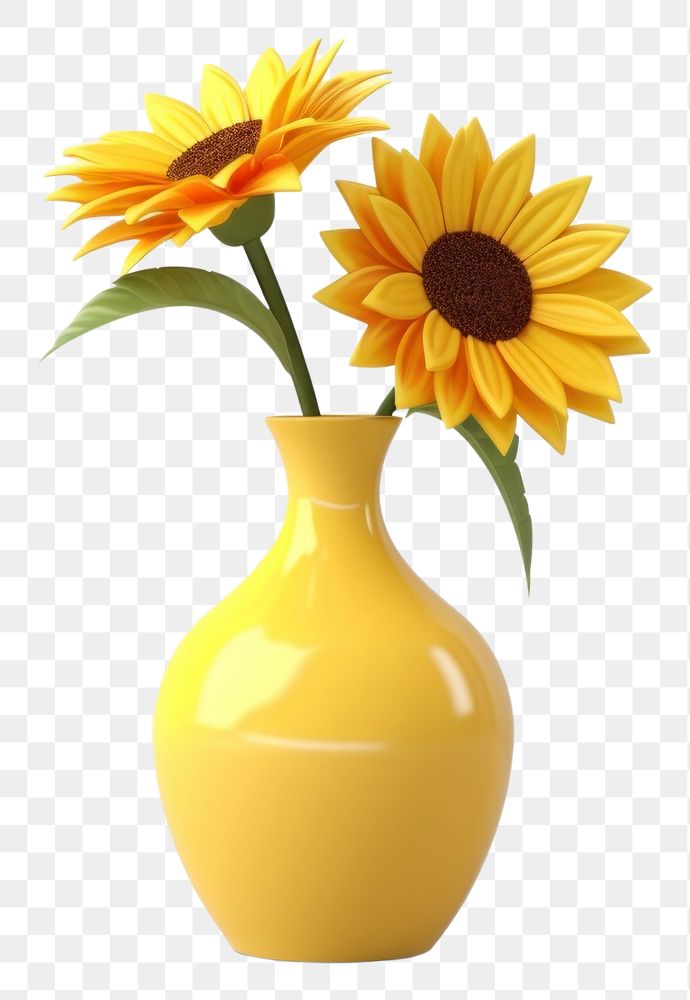 PNG Sunflower vase blossom plant. AI generated Image by rawpixel.