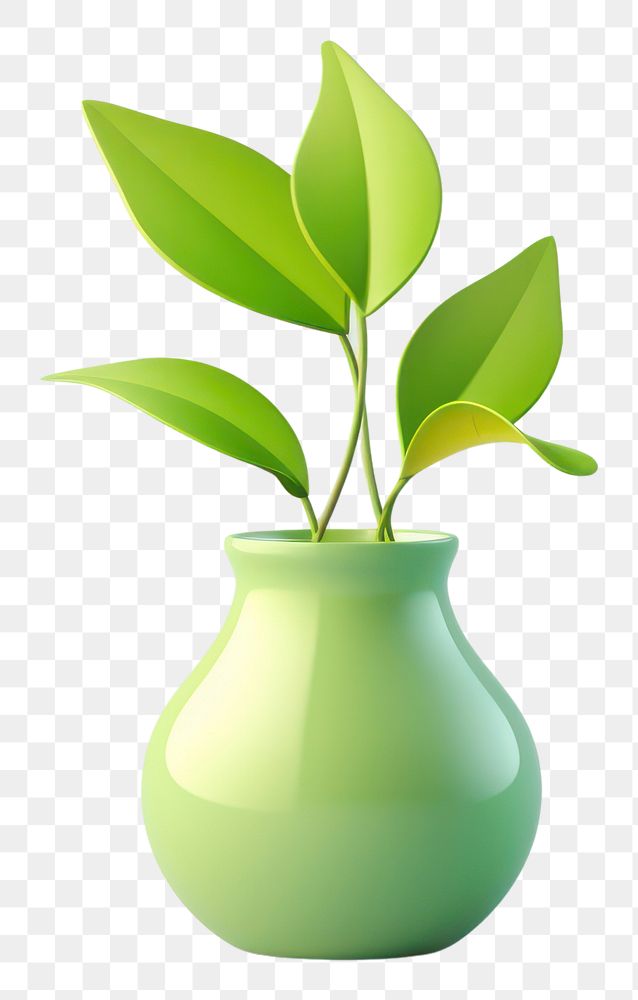 PNG Plant vase green leaf. AI generated Image by rawpixel.