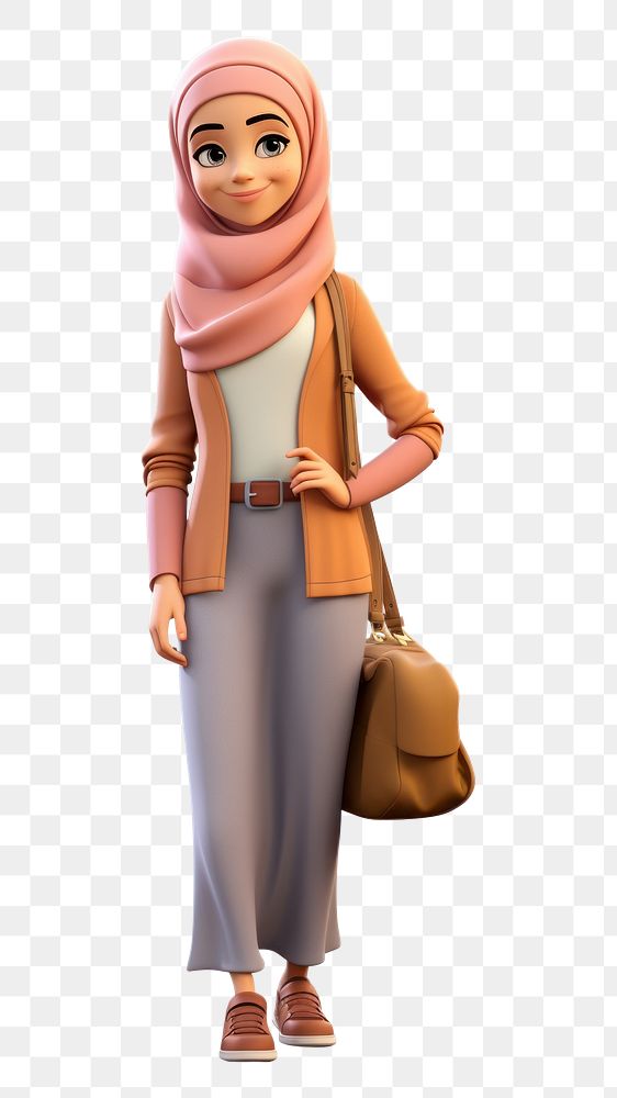 PNG Cartoon hijab scarf adult. AI generated Image by rawpixel.