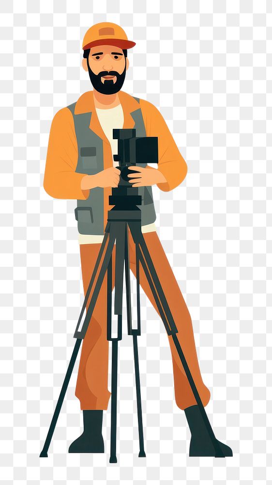 PNG Tripod camera adult man. AI generated Image by rawpixel.
