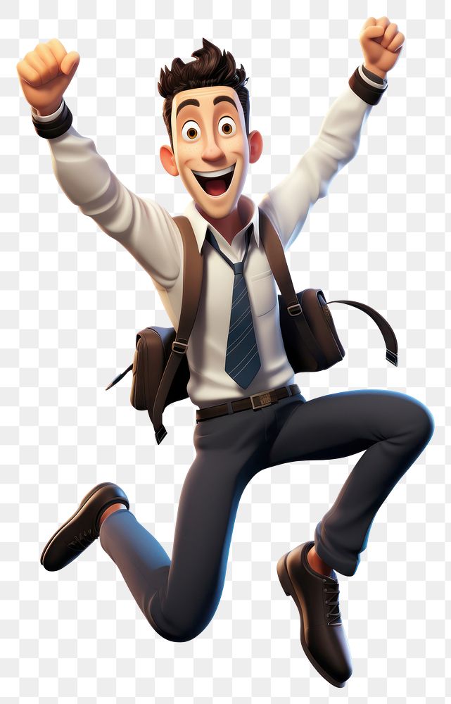 PNG Cartoon adult joy men. 