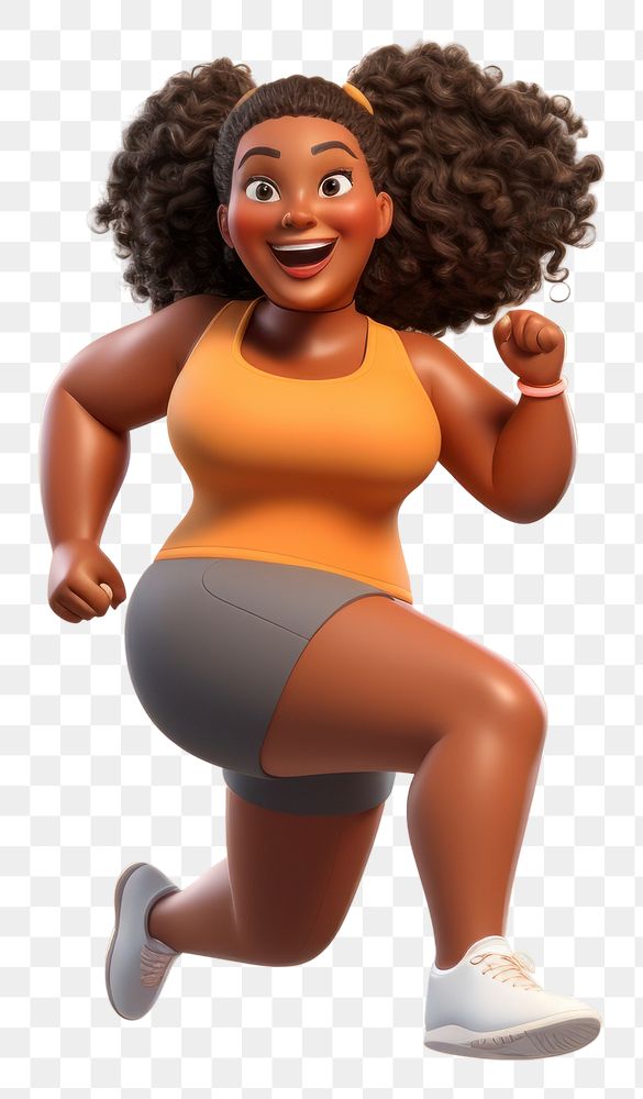 PNG Cartoon adult woman bodybuilding. AI generated Image by rawpixel.