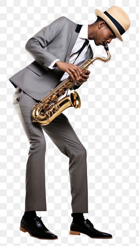 PNG Saxophone saxophonist footwear adult. AI generated Image by rawpixel.