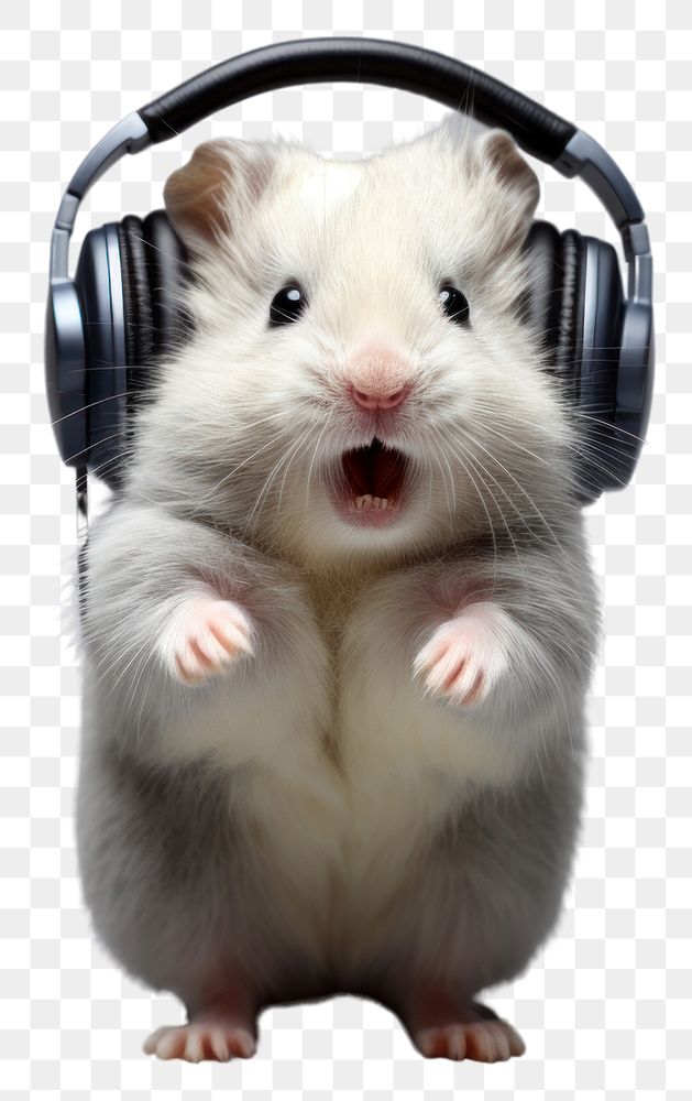 PNG Hamster headphones rodent mammal. 