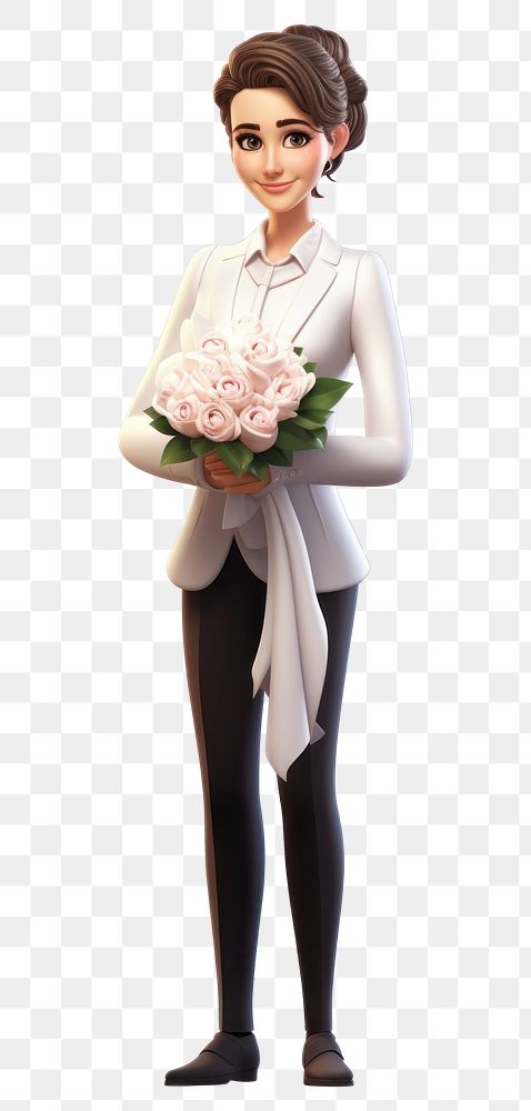 PNG Figurine wedding flower adult. AI generated Image by rawpixel.