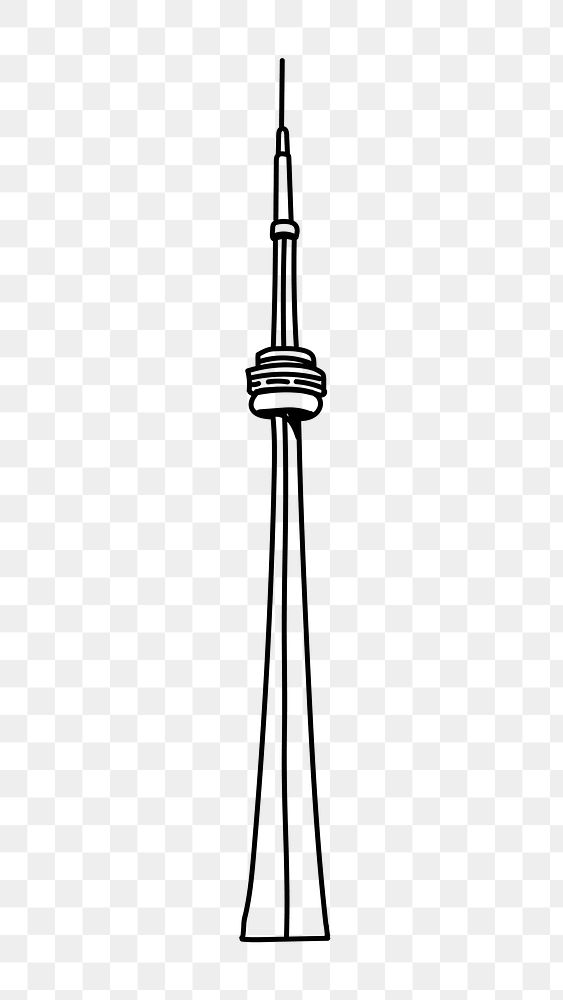 PNG CN Tower Canada doodle illustration, transparent background