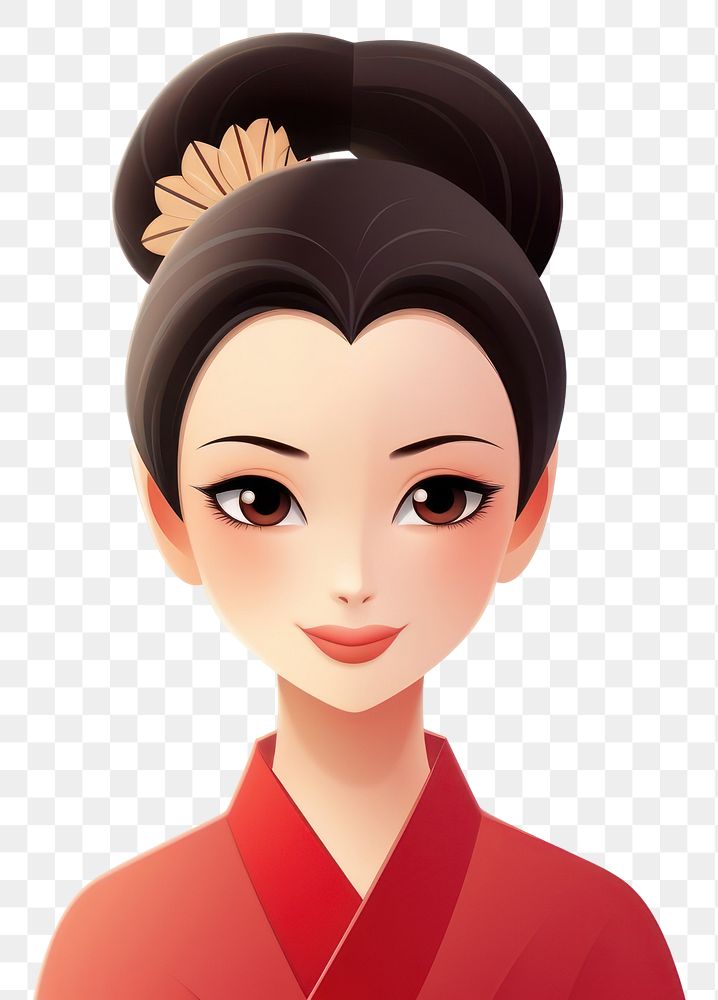 PNG Cartoon kimono adult woman. AI generated Image by rawpixel.