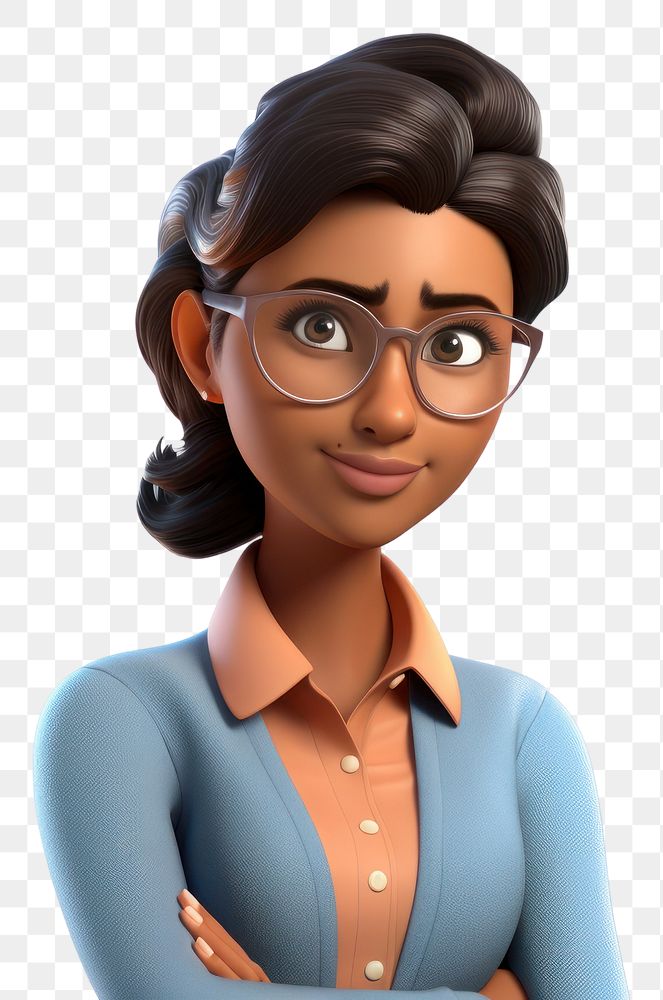 PNG Glasses cartoon adult woman. AI generated Image by rawpixel.