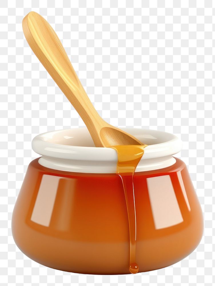 PNG Spoon honey food jar. AI generated Image by rawpixel.