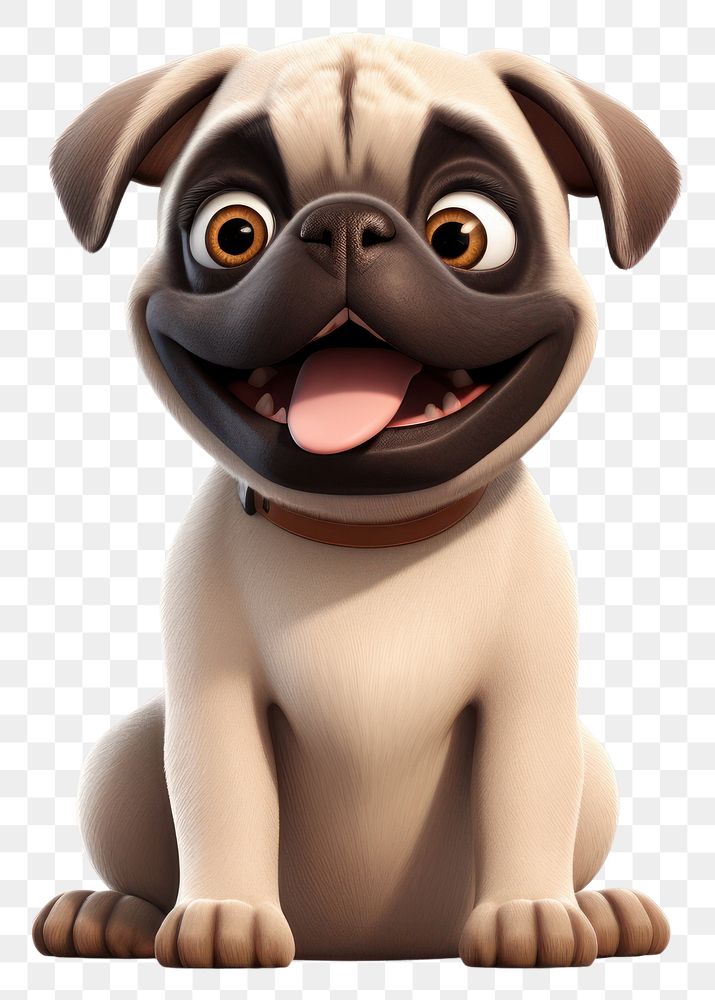 PNG Pug dog figurine cartoon. 