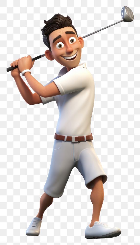 PNG Golf cartoon sports golfer. AI generated Image by rawpixel.