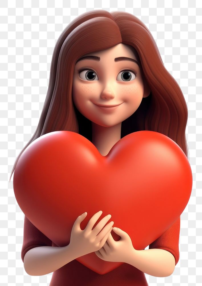 PNG Cartoon heart adult woman. AI generated Image by rawpixel.
