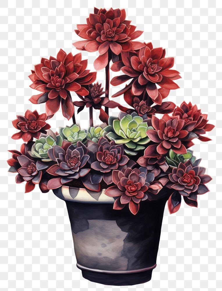 PNG Flower plant red white background. AI generated Image by rawpixel.