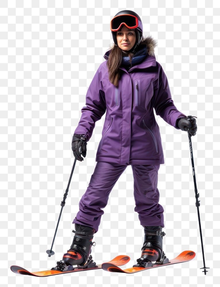PNG Woman skiing recreation footwear sports. AI generated Image by rawpixel.