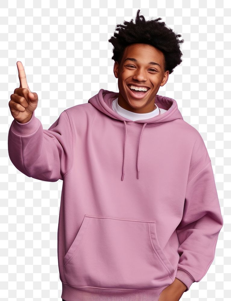 PNG Smile sweatshirt standing pointing. AI generated Image by rawpixel.