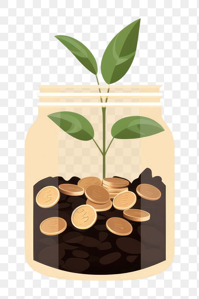 PNG Plant jar leaf investment. AI generated Image by rawpixel.