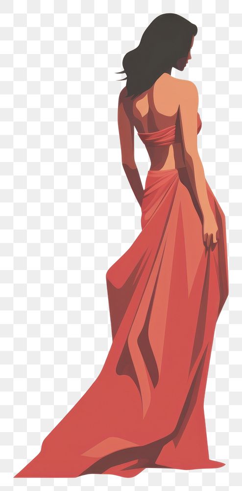 PNG Long Red Dress dress fashion adult. AI generated Image by rawpixel.
