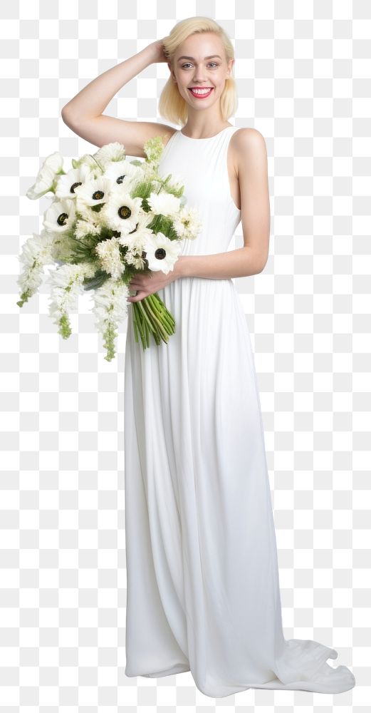 PNG Bride portrait flower dress. 