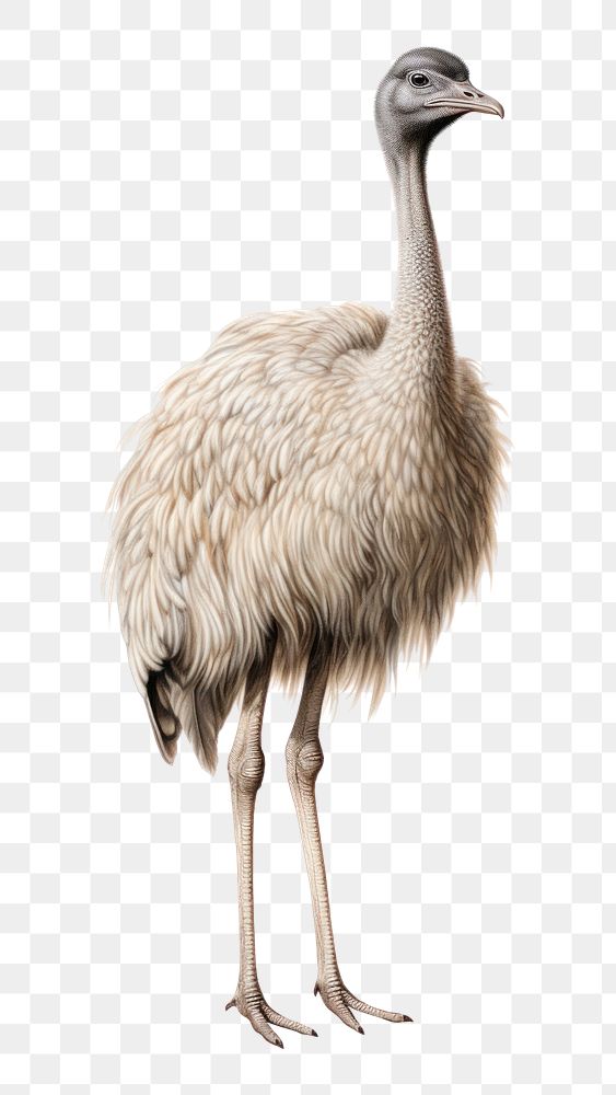 PNG Bird ostrich drawing animal. AI generated Image by rawpixel.