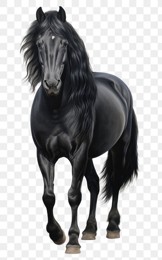 PNG Black horse stallion mammal animal. AI generated Image by rawpixel.