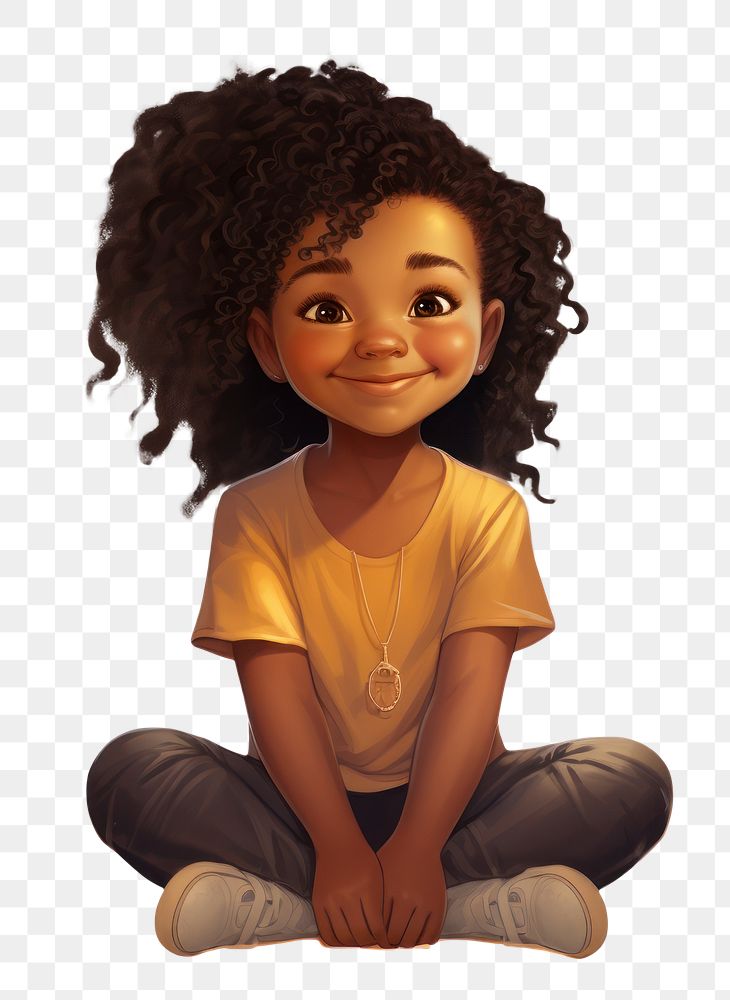 PNG Kid black girl smile child. AI generated Image by rawpixel.