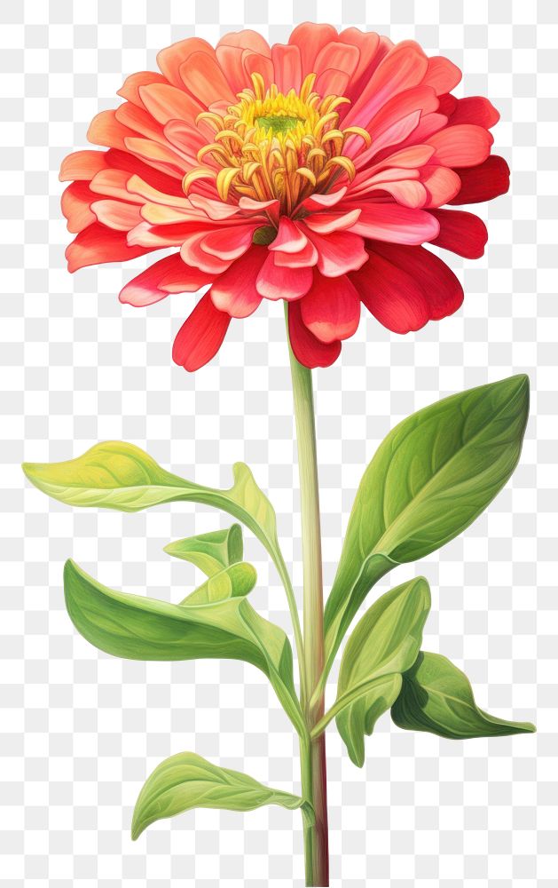 PNG Zinnia flower dahlia petal. AI generated Image by rawpixel.