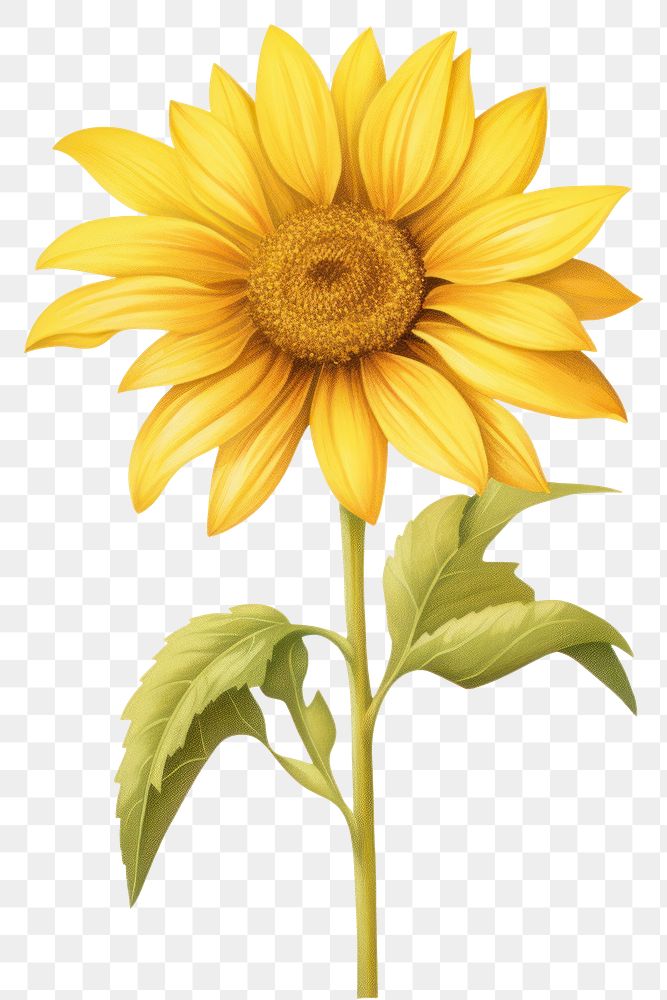 PNG Sun flower sunflower plant white background. AI generated Image by rawpixel.