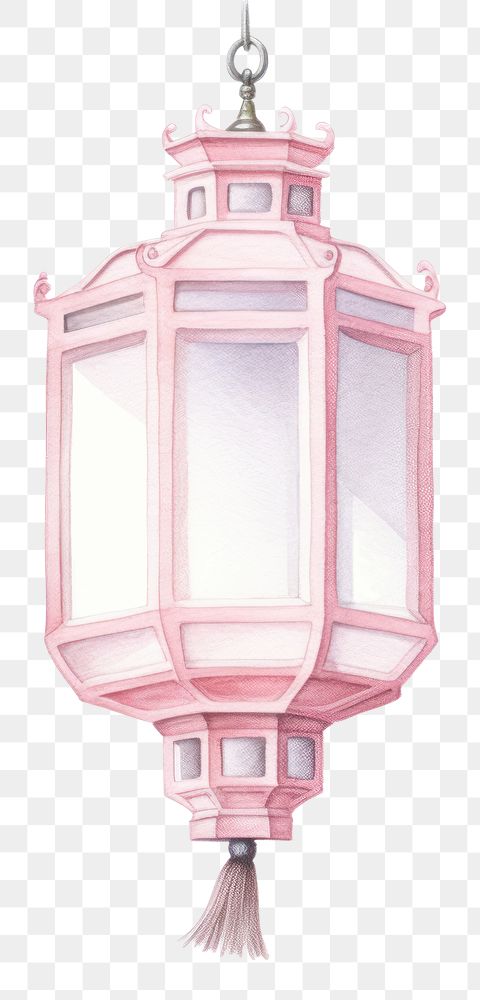 PNG Hanging lantern chinese lamp white background architecture. AI generated Image by rawpixel.