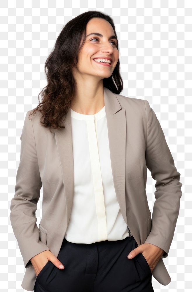 PNG Businesswoman smiling blazer adult. AI generated Image by rawpixel.