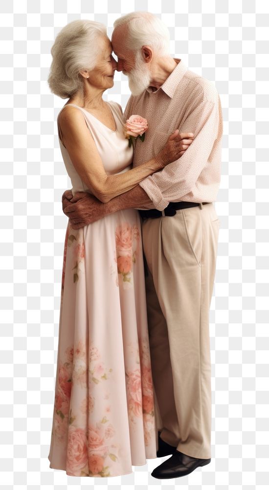 PNG Romantic senior couple portrait romantic fashion. AI generated Image by rawpixel.