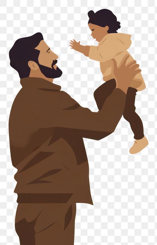 PNG Dad adult baby togetherness. AI generated Image by rawpixel.