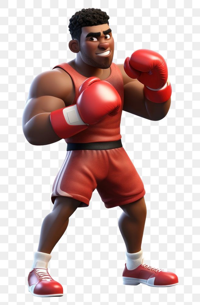 PNG Black man play boxing punching cartoon sports. AI generated Image by rawpixel.