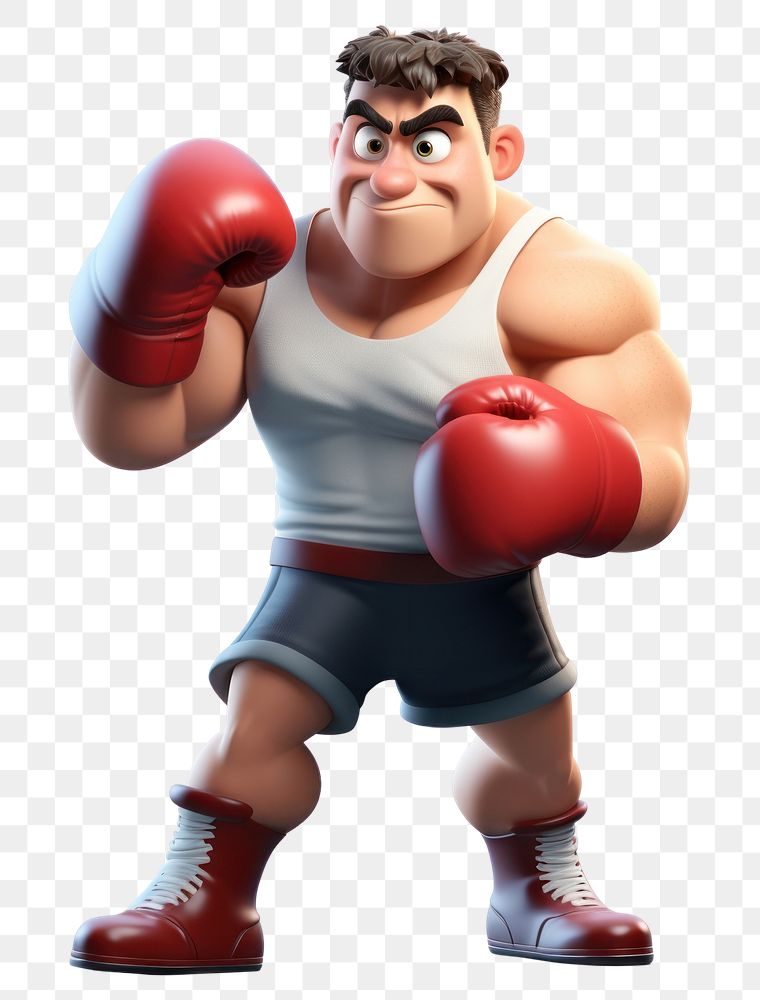 PNG Man play boxing punching cartoon sports. AI generated Image by rawpixel.