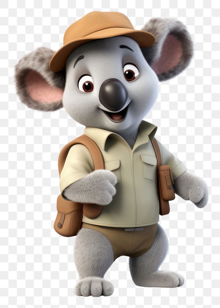 PNG Cartoon koala toy representation. AI generated Image by rawpixel.