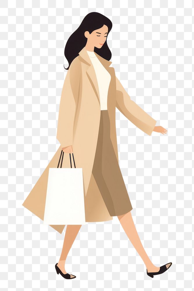 PNG Woman enjoying shopping footwear handbag adult. AI generated Image by rawpixel.