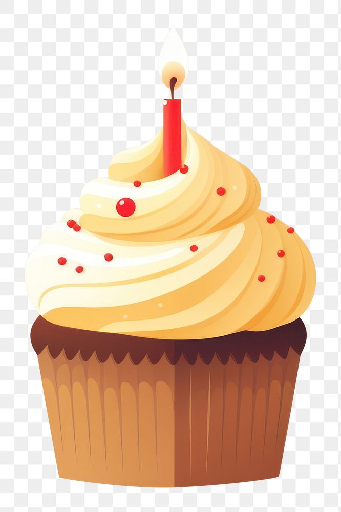 PNG Birthday cake cupcake birthday dessert. AI generated Image by rawpixel.