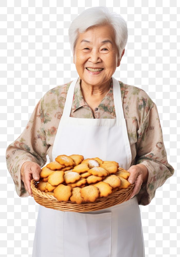 PNG Homemade cookies holding adult apron. AI generated Image by rawpixel.