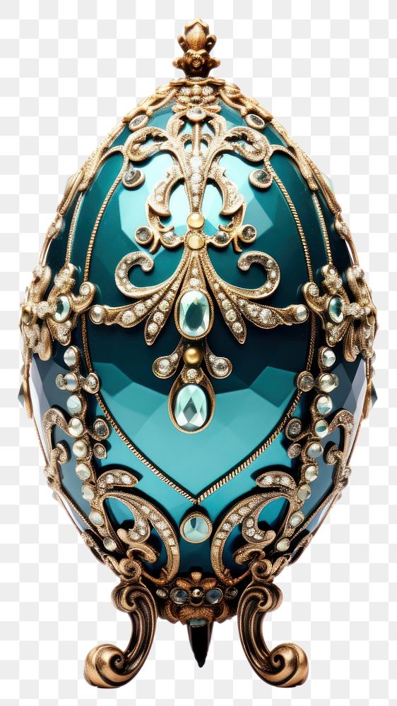 PNG Faberge style eggwith gem stone turquoise jewelry  