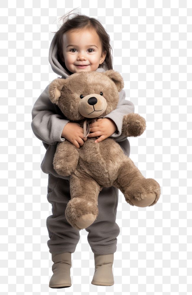 PNG Baby hugging teddy bear portrait plush photo. AI generated Image by rawpixel.