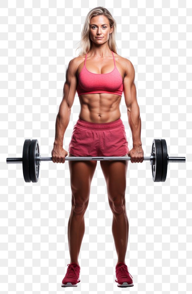 PNG Trainer coach women barbell workout big muscles sports. AI generated Image by rawpixel.