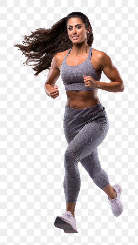 PNG Trainer coach women running workout big muscles jogging. AI generated Image by rawpixel.