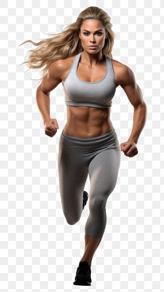 PNG Trainer coach women running workout big muscles sports. AI generated Image by rawpixel.
