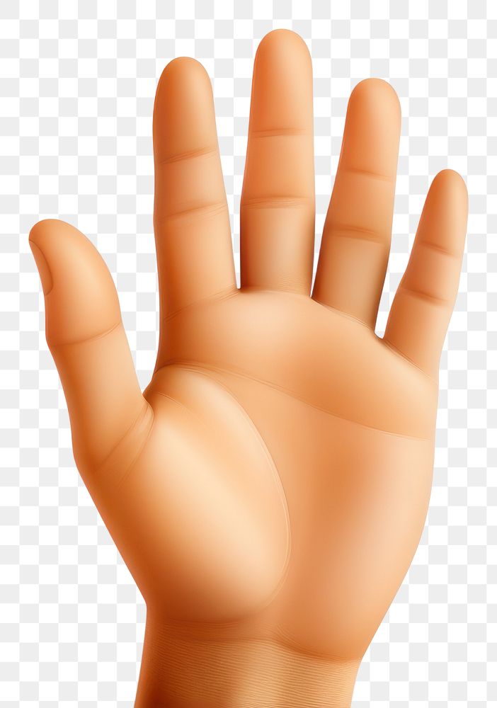 PNG  Raised Hand Emoji hand finger white background. AI generated Image by rawpixel.