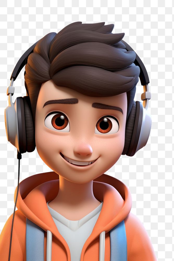 PNG Kid boy wear headphone headphones headset smiling. AI generated Image by rawpixel.