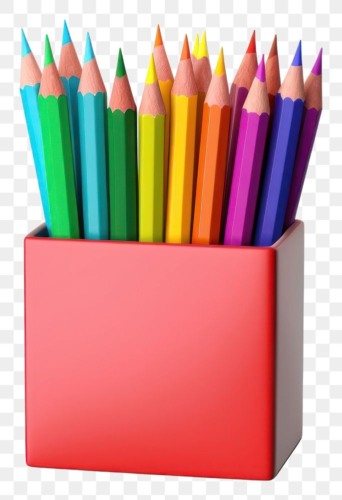 PNG Pencil crayon box white background. AI generated Image by rawpixel.